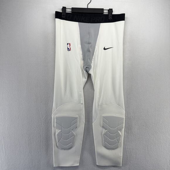 Nike Pro NBA Compression Pants Men's 2XL White Gray padded Hyperstrong NEW - Picture 1 of 10